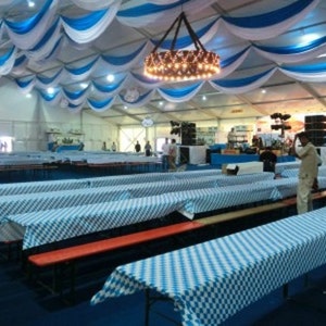 German Oktoberfest 100 ft. Bavarian Blue Diamond Plastic Banquet Tablecover Roll Beer Fest Polka Party SHIPPING INCLUDED image 5