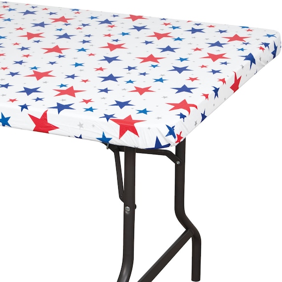 12 Stay Put Fitted Patriotic Stars Plastic Tablecloths Wind 12 Stay Put Fitted Patriotic Stars, How To Make Plastic Table Covers Stay