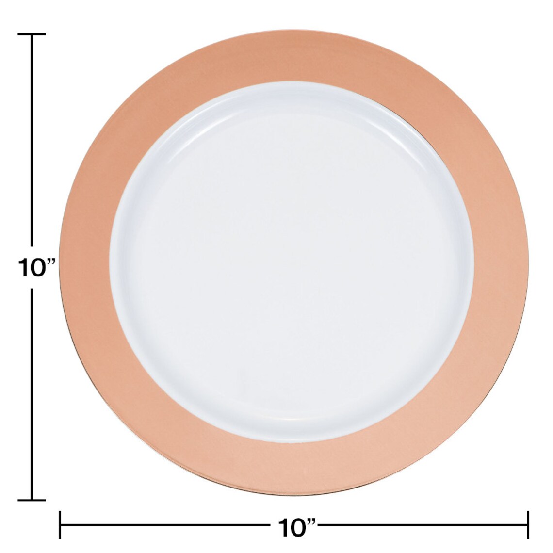 120 Metallic Rim Plastic Plates ROSE GOLD 3 Sizes Buffets Etsy
