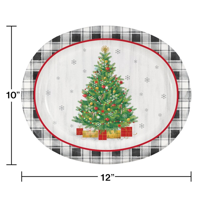 96 Extra Sturdy Paper Plates Christmas Oval 12 X Etsy