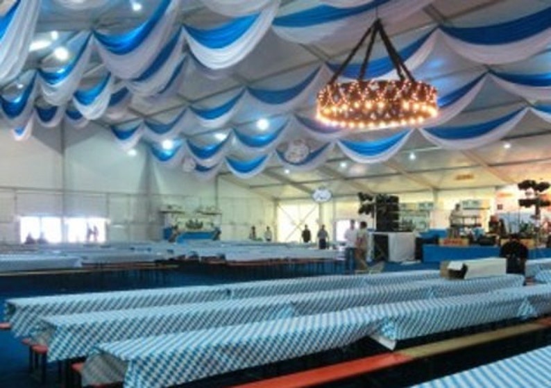Oktoberfest Blue Or White Gossamer Decorating Ceiling Draping Material 100 Ft L X 58 In W Premium Angel Mist Beer Garden