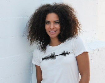 Vintage White Sound Wave Tee – Led Zeppelin Kashmir Inspired Design
