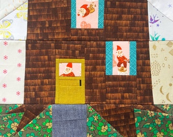 Stubbhus FPP-block - Pappersbitat, fussy cut-husblock
