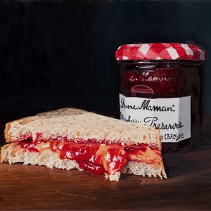 You&#39;re My Jam - Peanut Butter & Jelly Still Life Painting (8x10&quot; giclee print)