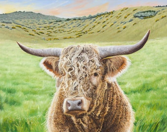 The Dude - Fine art reproduction of a painting of Highland Cow