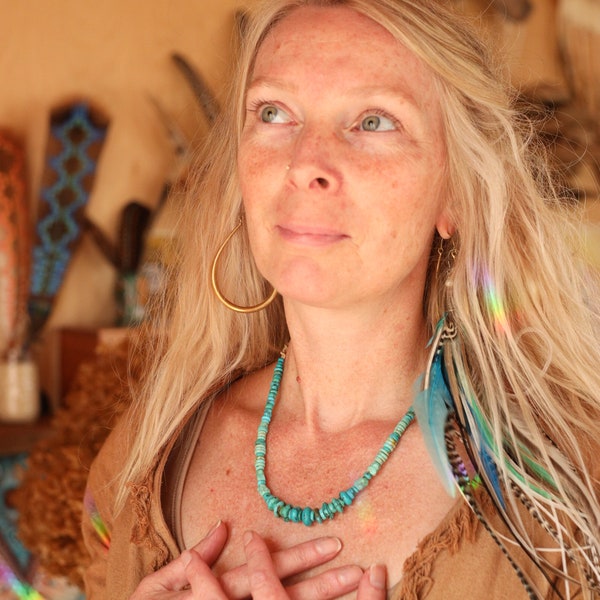 Sky power .:. turquoise necklace/medicine necklace/shamanic//jewelry//tribal man woman/turquoise jewelry