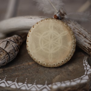 Ancient soul.:. Deer Rawhide Shaker/Hand Shaker and Feathers/Spirit Instrument/Shaman//Amulet Shaker/Palm Rattle//Medicine Shaker