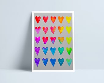 LARGE Rainbow hearts by Niki Pilkington