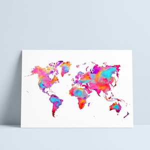LARGE - Map of the World Poster von Niki Pilkington / Weltkarte / Weltkarte