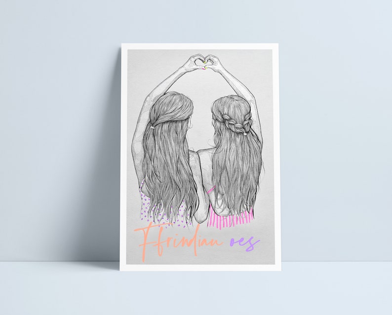 BFF's Choice of 3 quotes. English & Welsh print by Niki Pilkington / friendship friends ffrindiau FFRINDIAU OES