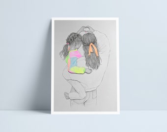 Mother & Daughter / Mam a Merch print by Niki Pilkington
