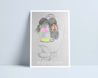 Best friends forever by Niki Pilkington / Mother Mum & Daughter toddler