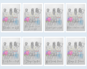 Girls (Variations) Choice of 8 different quotes. English & Welsh print by Niki Pilkington