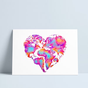 LARGE Heart World Map by Niki Pilkington image 1