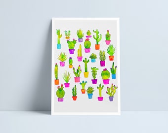 Cactus lover print by Niki Pilkington / succulents cacti plant lover gallery wall art