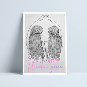 BFF's Choice of 3 quotes. English & Welsh print by Niki Pilkington / friendship friends ffrindiau FFRINDIAU GORAU