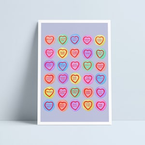 LARGE Love You. Love hearts print by Niki Pilkington image 1