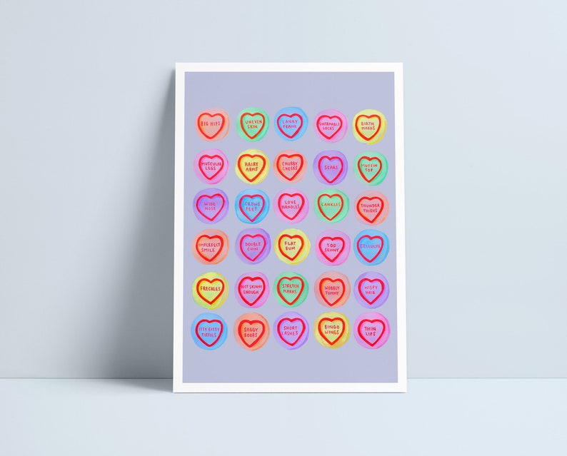 LARGE Love You. Love hearts print by Niki Pilkington image 1