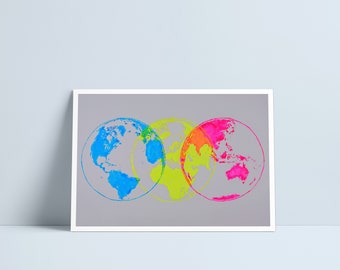 LARGE Triple World print by Niki Pilkington