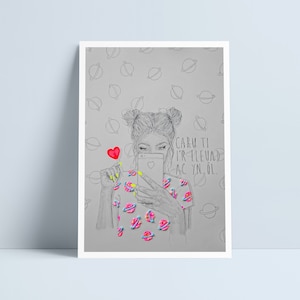 Caru ti i'r lleuad ac yn ol von Niki Pilkington / Wales art best friends