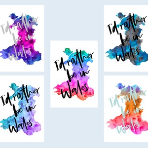I'd rather be in Wales by Niki Pilkington / Walisische Karte drucken Wales
