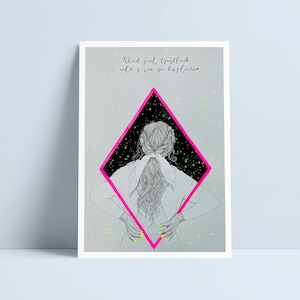 Rhaid gael tywyllwch i weld y sêr yn disgleirio print by Niki Pilkington / You need darkness to see the stars Welsh Cymru Cymraeg Wales