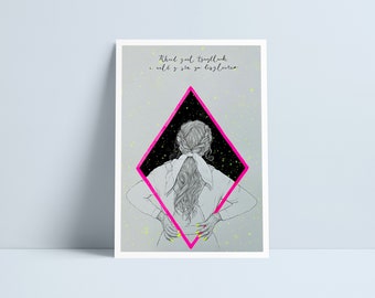 Rhaid gael tywyllwch i weld y sêr yn disgleirio print by Niki Pilkington / You need darkness to see the stars Welsh Cymru Cymraeg Wales