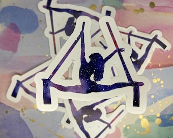 Reach for the stars aerial silks inspired 3” vinyl die cut sticker