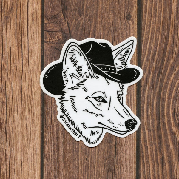 Coyote Cowboy sticker | be rootin be tootin be shootin | cowboy sticker | coyote sticker | cowboy gift | cowgirl sticker