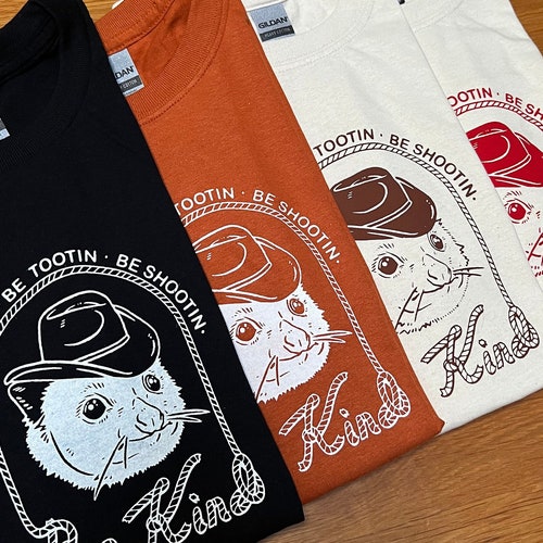 Opossum Cowboy handprinted shirt | 100% cotton | cowboy shirt | possum shirt | cowboy gift | cowgirl | handmade shirt | screen print