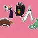 Cryptid and Plant Buddy stickers or pack, Lochnes monster, Mothman, Fresno Nightcrawler, Chupacabra, Flatwoods Monster 