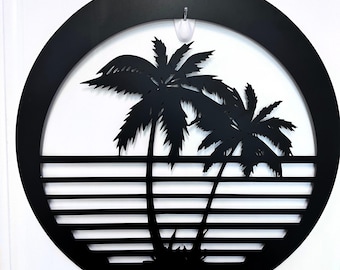 Palm Tree Sunset Wall Hanging with FREE SHIPPING