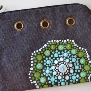 Mandala Purse, Mandala Bag, Pencil Bag, Painted Pencil Case, Painted Cosmetic Bag, Painted Makeup Bag, Cute Pencil Case, Paintbrush Case