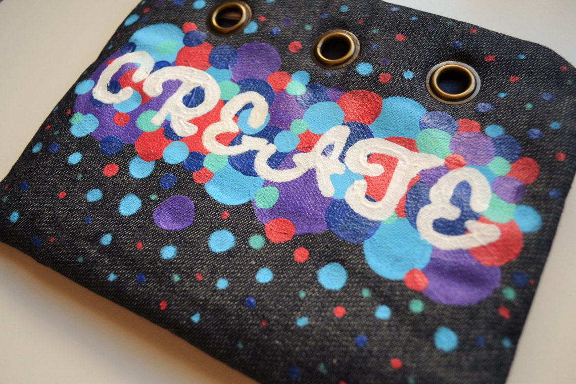 Pencil Case, Art Case, Pen Case, Painted Pencil Case, Abstract Pencil