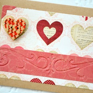 Carte de Saint Valentin - je t'aime Card - carte d'anniversaire - Sweetheart Card - carte de Saint Valentin - carte de mariage - relief - carte à la main