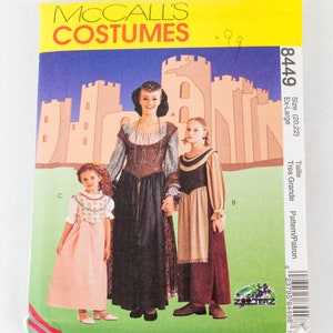 Princess Maiden Renaissance Fair Theater Plus Taille 20-22 Robe Veil Cosplay Couture Modèle McCalls 8449 Costume