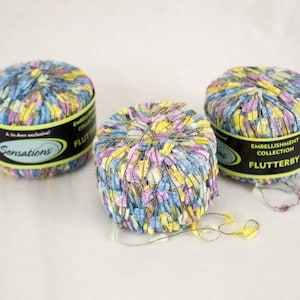 Sensations Flutterby Garnutsmyckningskollektion Flerfärgade Ljusa Pasteller 180 Yards Ögonfransgarn