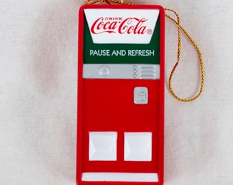 Vintage Coca Cola Polar Bear Cavanaugh Collection Christmas Ornament 1996 Coke Machine with Original Box Cubs Playing Inside