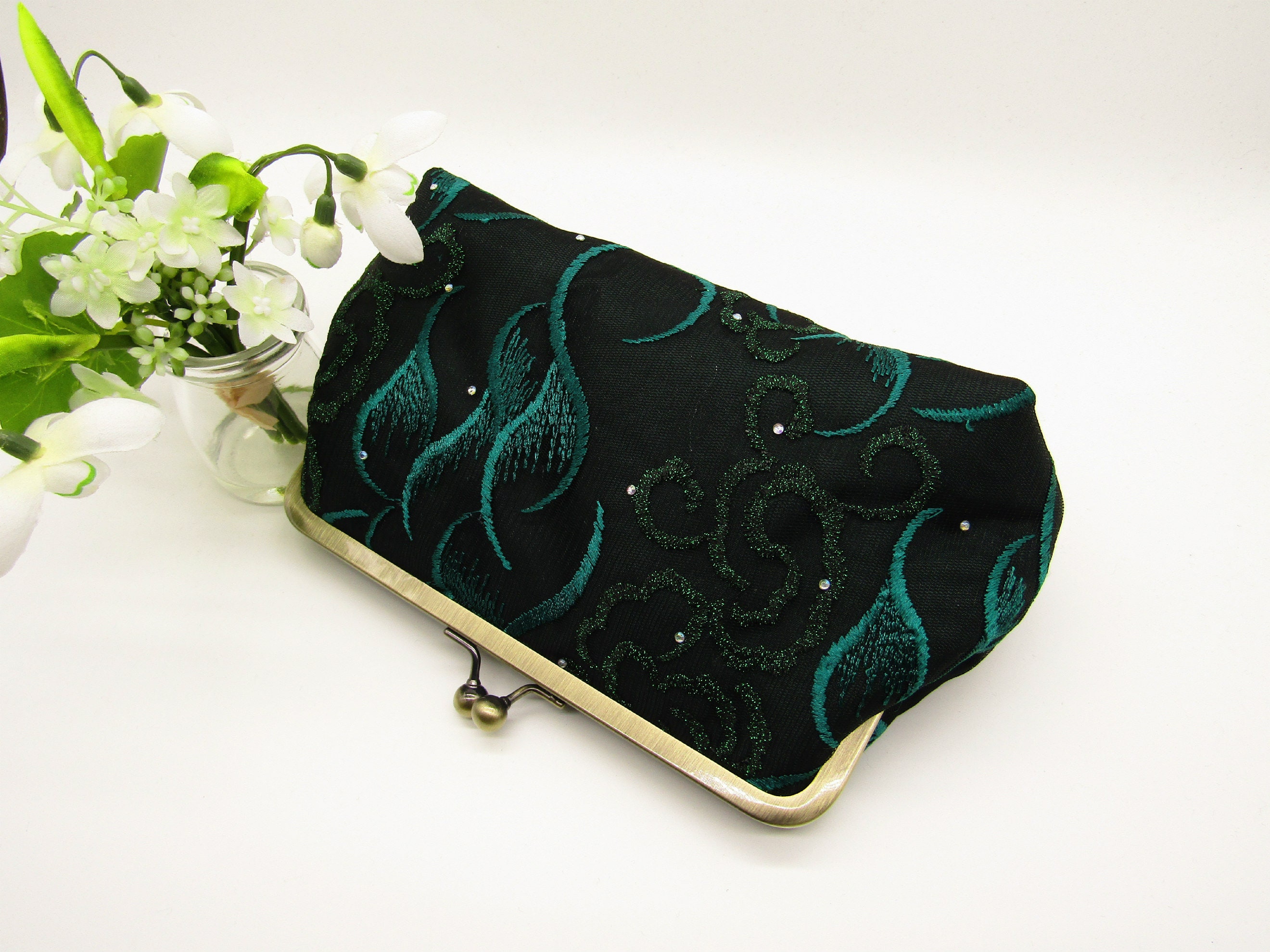 green evening clutch