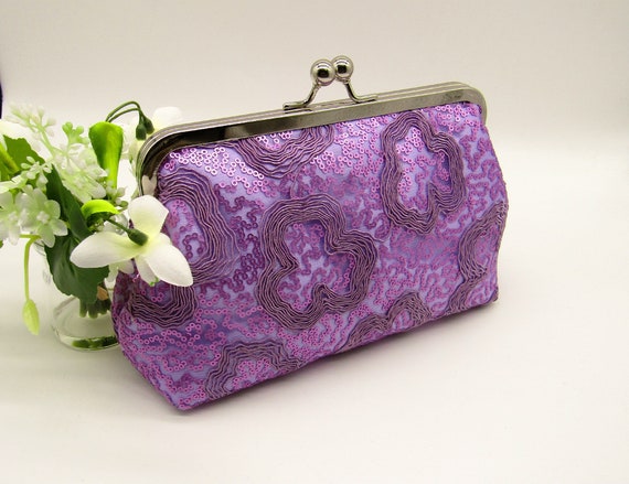 Lilac clutch cheap bag