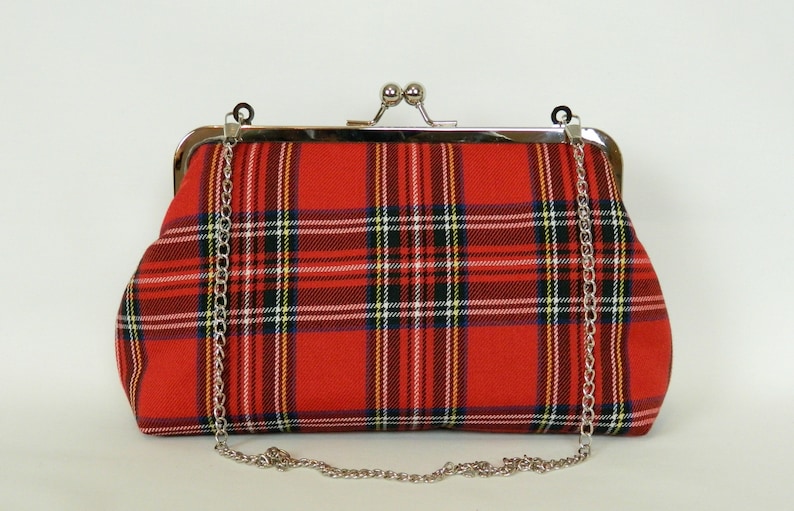plaid christmas purse