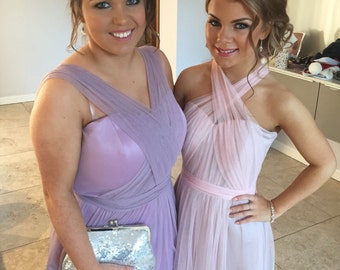 Silver Sequin Bridesmaids Clutch Set: Wedding Evening Purse