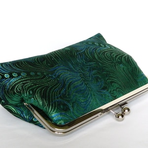 Green Peacock Clutch Bag, Green Wedding Clutch Bag, Clutch Purses for Women, Handmade Clutch Bag, Ladies Gifts, Green Evening Clutch image 4