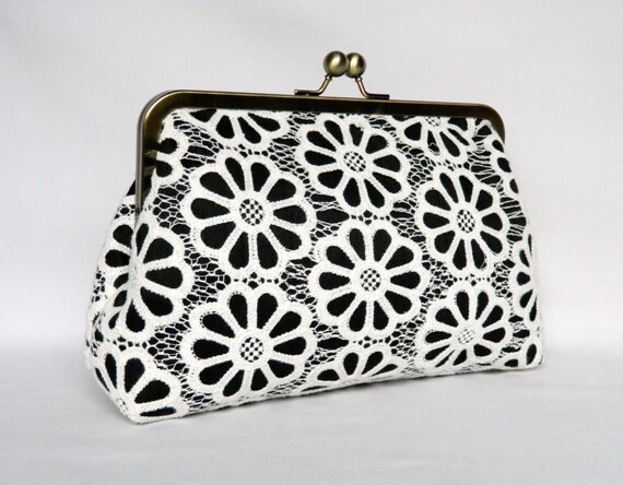 black lace clutch bag