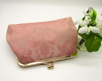 Salmon Pink Clutch Bag – Handmade Wedding & Evening Clutch, Mother of the Bride Gift