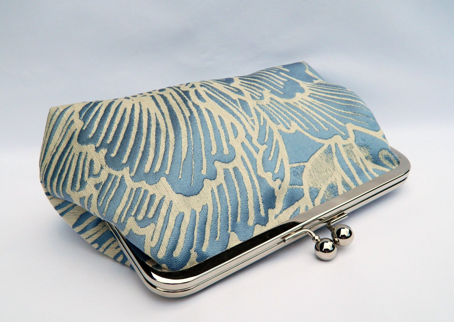 Dressing Room Drama Ring Scarf Silk Clutch Bag in White