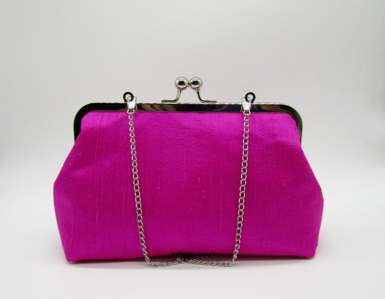 Fuschia Pink Clutch Silk Clutch Bridal Clutch Fuschia Pink Etsy