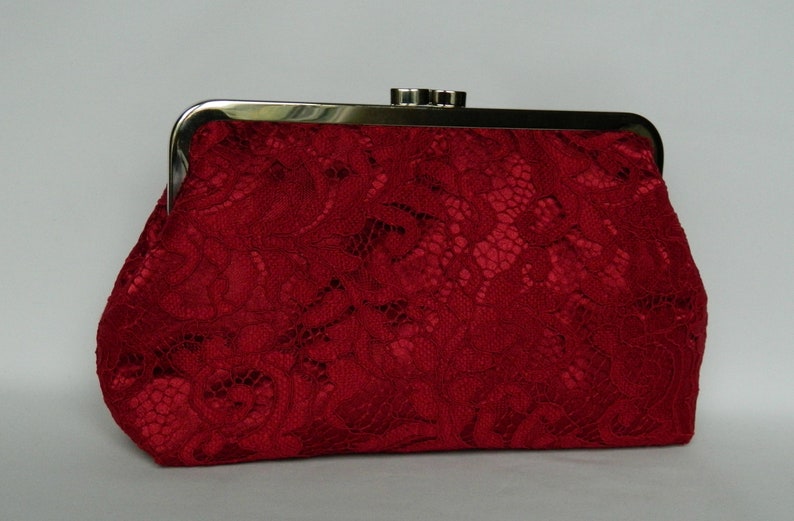 Burgundy Lace Clasp Frame Purse Wedding Clutch Purse Clutch Etsy UK
