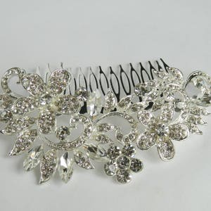 Floral Design Bridal Hair Accessories, Crystal Plated Bridal Hair Accessories, Wedding Hair Accessories, Bridal Hair Comb, Brides Hair Comb
