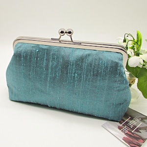Aqua Green Silk Clutch Purse, Clutch Bag, Wedding Clutch Bag, Handmade Clutch, Ladies Gifts, Evening Clutch, Silk Clutch Bag